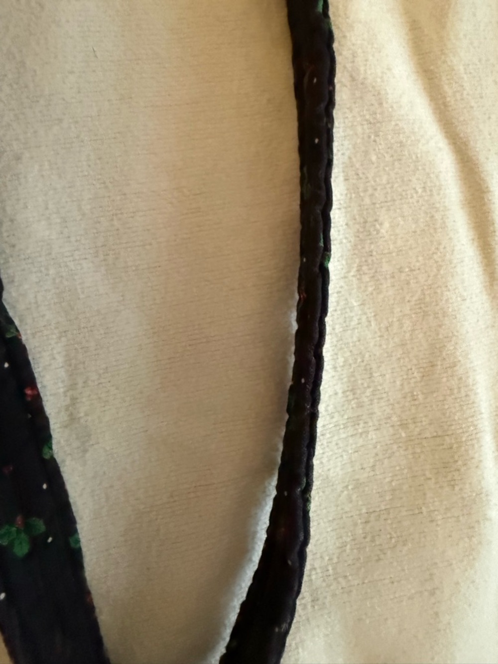 Vera Bradley Quilted Barrel Shoulder Bag - Black with Red & Green Floral Accents - Picture 8 of 9